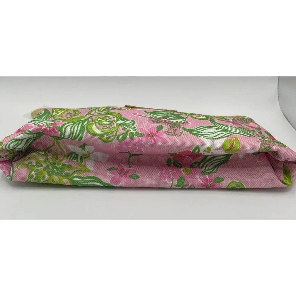 Lilly Pulitzer For Estee Lauder Makeup Bag Pink Tiger Flower Cosmetic Travel
